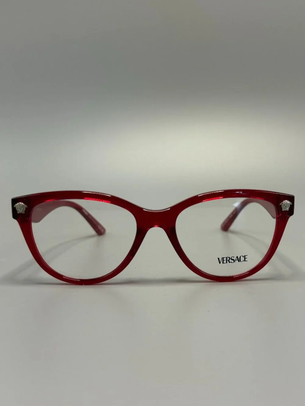 Versace Red Designer Eyeglass Frames Medusa Logo New Demo